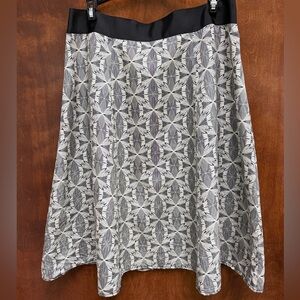 Vintage 100% Silk Pendleton Geometric Black and White Skirt